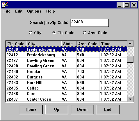 This handy 5-Digit ZIP Code database consists of about 43,000 ZIP Codes, including military APO and FPO codes, and U.S. territories